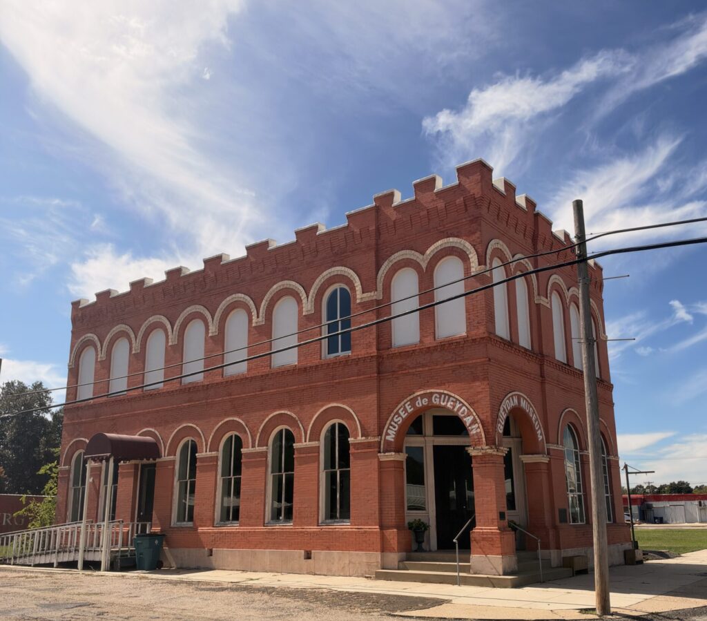 Side view of the historic 1902 Gueydan Museum
