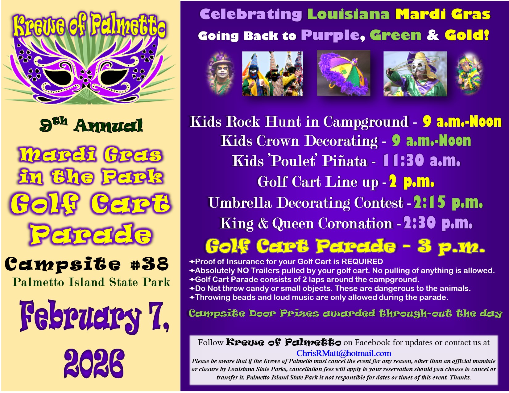 Mardi Gras Golf Cart Parade